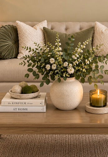 Set Decorativo de 5 Piezas 🤍

Hermoso conjunto decorativo en tonos neutros, diseñado para aportar elegancia, calidez y un toque natural a tu hogar. Ideal para sala, consola, mesa o cualquier espacio especial.

Incluye:
• 1 jarrón decorativo con arreglo floral
• 1 vela decorativa
• 1 bandeja decorativa
• 1 libro decorativo
• 1 adorno decorativo