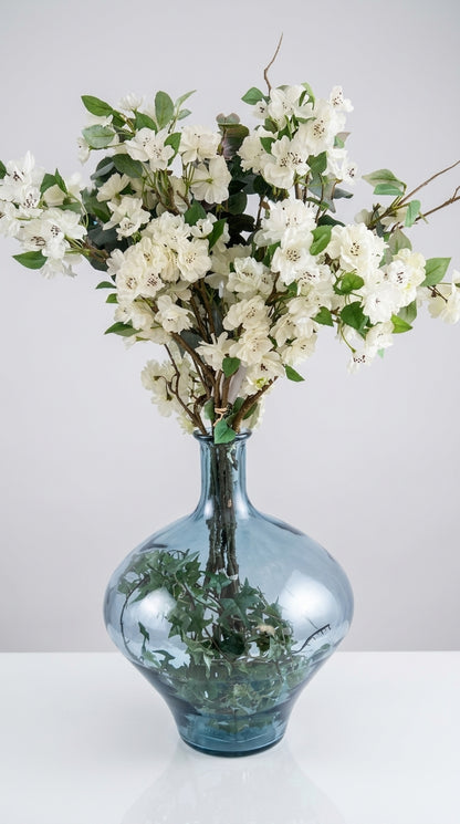 Gran Jarrón de Cristal Macizo "Gota Ahumada" (Arreglo Floral Opcional)