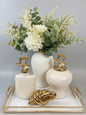 Set Decorativo "Brillo y Sofisticación": 6 Piezas con Bandeja Espejada y Acentos Dorados