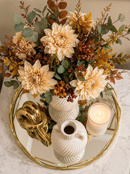 Set Decorativo Elegante de 7 Piezas con Jarrones Texturizados