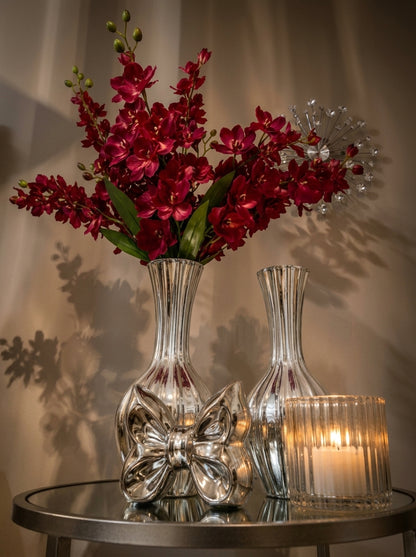 Set Decorativo Plata "Floral Rubí" de 3 Piezas