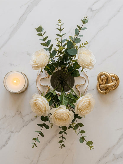 Set Decorativo Elegante de 7 Piezas con Jarrones Texturizados